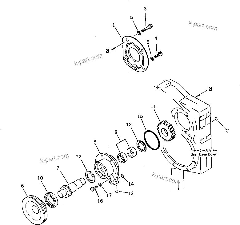 Komatsu parts book diagram for S6D170-1L-6W S/N 10001-UP: FRONT POWER TAKE OFF (WITH P.T.O.)(#14674-)
