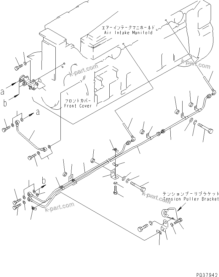 Komatsu parts book diagram for S6D170-1L-6W S/N 10001-UP: MECHANICAL PUMP(#14674-17495)