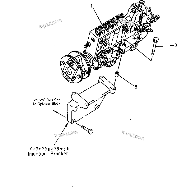 Komatsu parts book diagram for S6D170-1L-6W S/N 10001-UP: FUEL INJECTION PUMP(#15527-)
