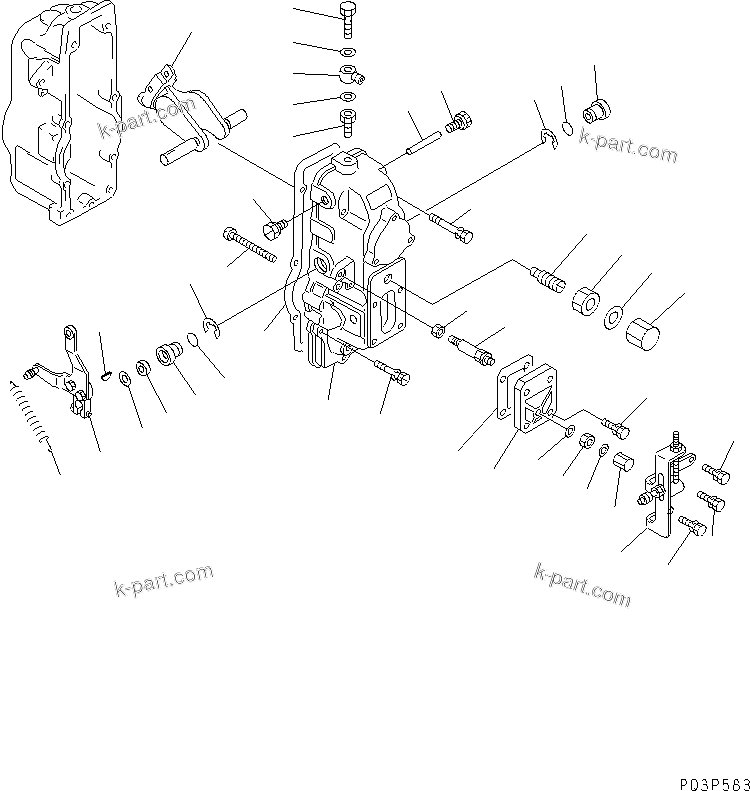 Komatsu parts book diagram for S6D170-1L-6W S/N 10001-UP: FUEL INJECTION PUMP (GOVERNOR) (2/2) (INNER PARTS)(#14674-15526)