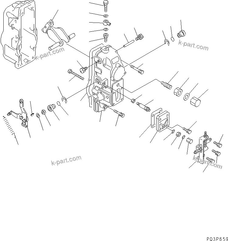 Komatsu parts book diagram for S6D170-1L-6W S/N 10001-UP: FUEL INJECTION PUMP (GOVERNOR) (2/2) (INNER PARTS)(#15527-)
