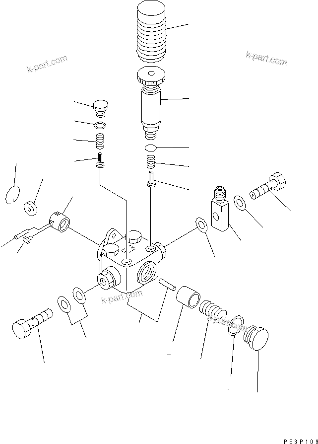 Komatsu parts book diagram for S6D170-1L-6W S/N 10001-UP: FUEL INJECTION PUMP (FEED PUMP) (INNER PARTS)(#14674-15526)