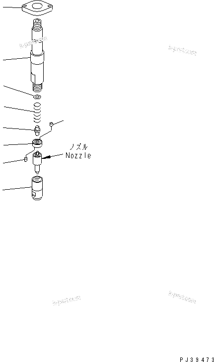 Komatsu parts book diagram for S6D170-1L-6W S/N 10001-UP: NOZZLE HOLDER (INNER PARTS)(#14674-)