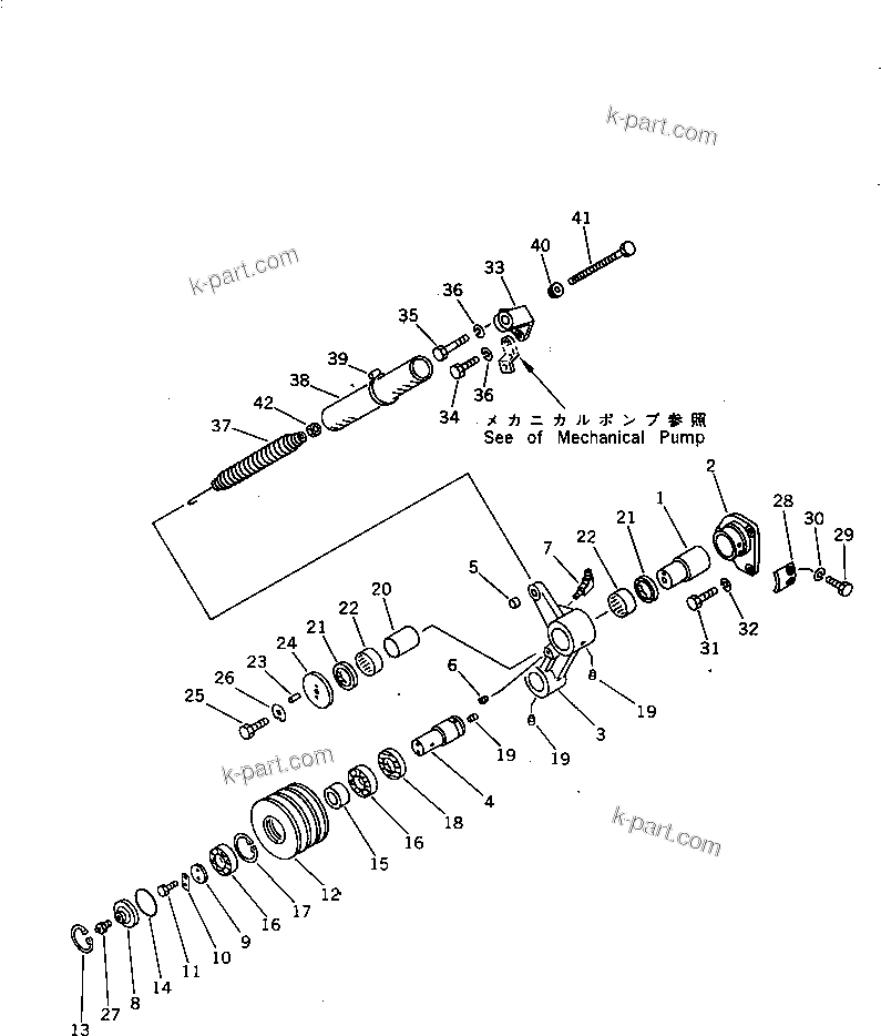 Komatsu parts book diagram for S6D170-1L-6W S/N 10001-UP: TENSION PULLEY(#14674-)