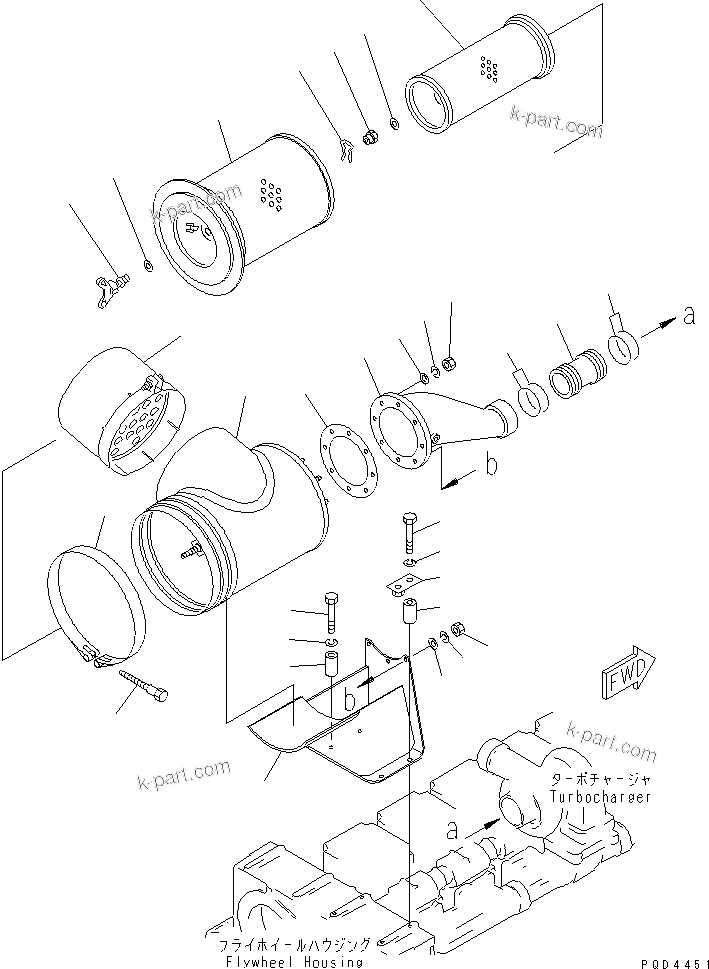 Komatsu parts book diagram for S6D170-1G-6A S/N 10001-UP: AIR CLEANER(#15667-)