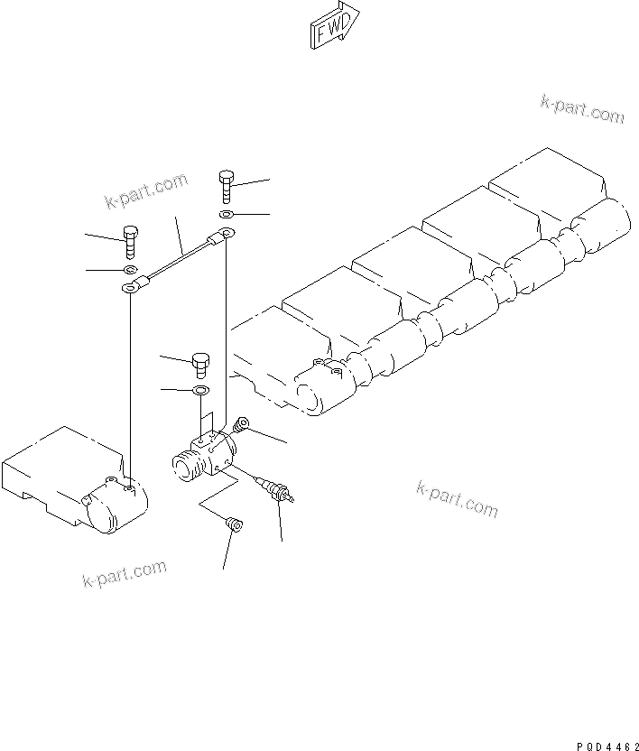 Komatsu parts book diagram for S6D170-1G-6A S/N 10001-UP: WATER TEMPERATURE SWITCH AND WIRING(#15667-)