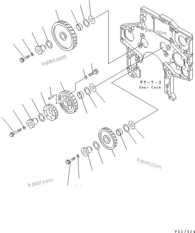 Komatsu parts book diagram for S6D170-1G-6A S/N 10001-UP: IDLER GEAR(#11500-)