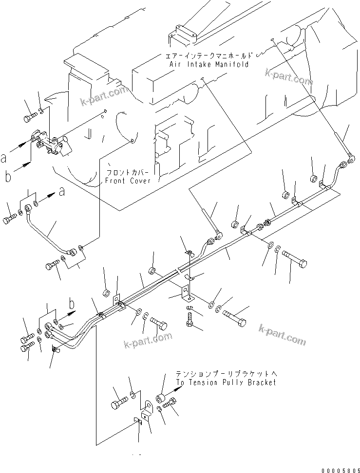 Komatsu parts book diagram for S6D170-1G-6A S/N 10001-UP: MECHANICAL PUMP(#15667-17480)