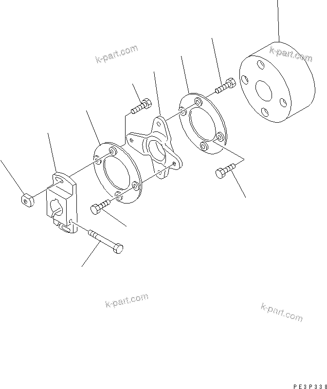 Komatsu parts book diagram for S6D170-1G-6A S/N 10001-UP: FUEL INJECTION PUMP (COUPLING) (INNER PARTS)(#15707-)