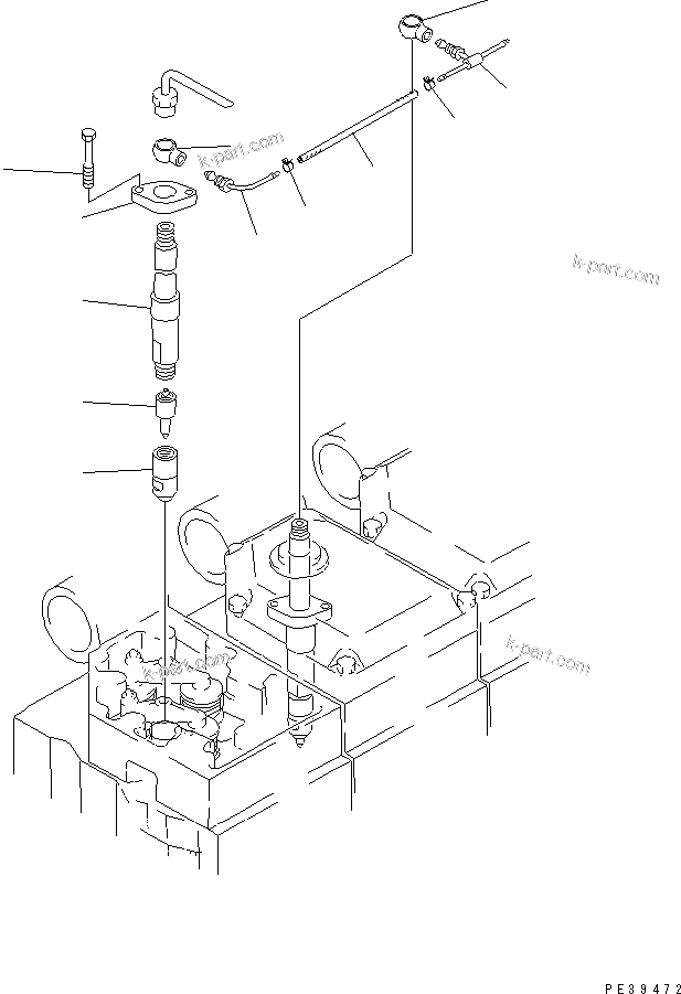 Komatsu parts book diagram for S6D170-1G-6A S/N 10001-UP: FUEL INJECTION NOZZLE AND SPILL PIPE(#15707-)