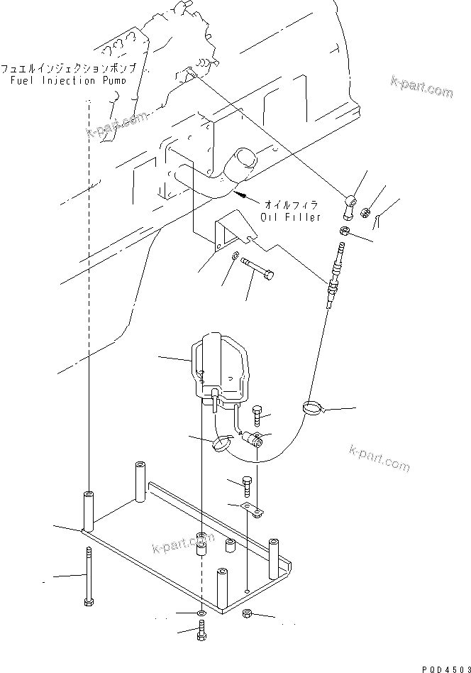 Komatsu parts book diagram for S6D170-1G-6A S/N 10001-UP: ENGINE STOP MOTOR(#15707-)