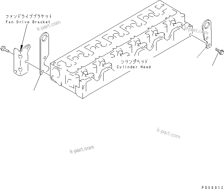 Komatsu parts book diagram for S6D95L-1MM-C S/N 106426-UP: FRONT HANGER