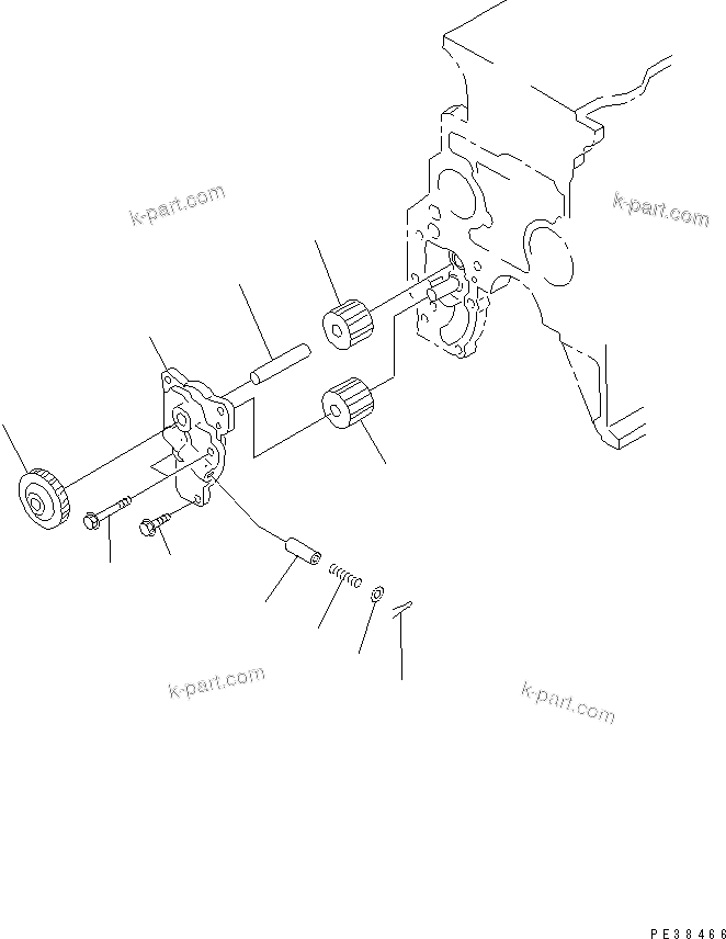 Komatsu parts book diagram for S6D95L-1MM-C S/N 106426-UP: OIL PUMP(#131974-)