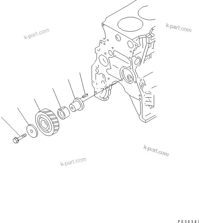 Komatsu parts book diagram for S6D95L-1MM-C S/N 106426-UP: IDLER GEAR