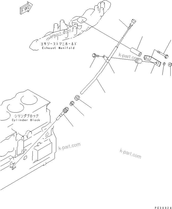 Komatsu parts book diagram for S6D95L-1MM-C S/N 106426-UP: OIL LEVEL GAUGE(#132924-)