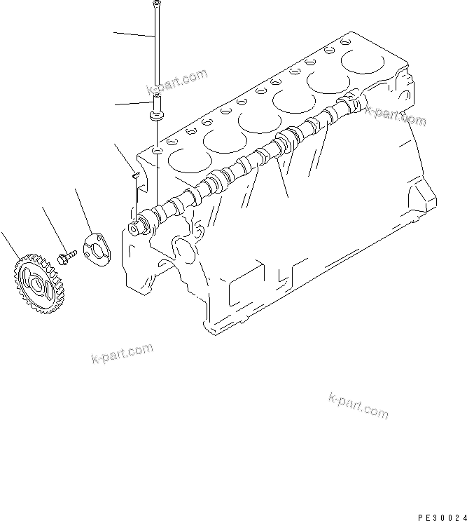 Komatsu parts book diagram for S6D95L-1MM-C S/N 106426-UP: CAMSHAFT AND TAPPET