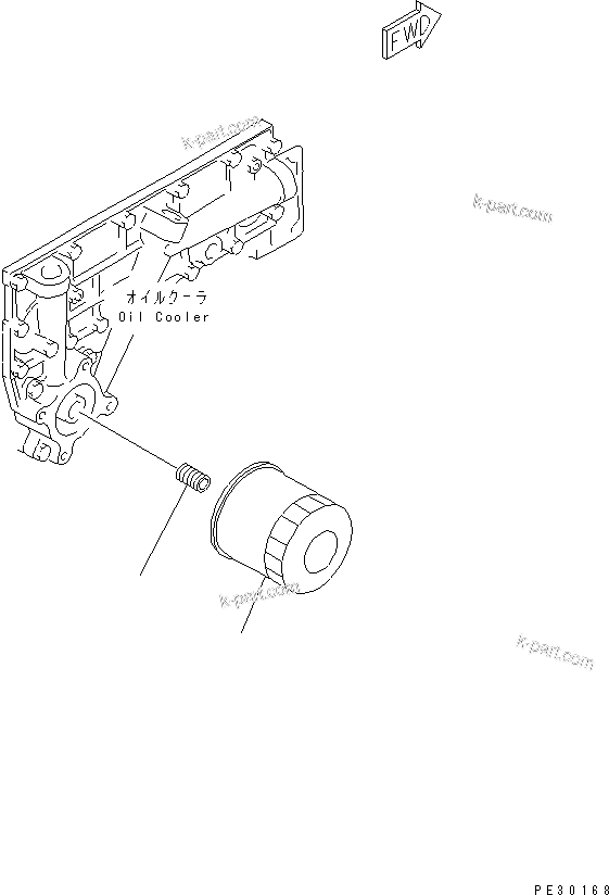 Komatsu parts book diagram for S6D95L-1MM-C S/N 106426-UP: OIL FILTER(#131974-)