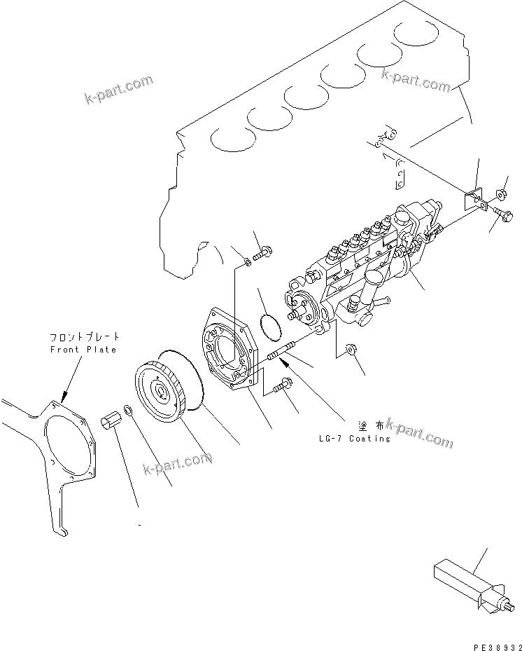 Komatsu parts book diagram for S6D95L-1MM-C S/N 106426-UP: FUEL INJECTION PUMP MOUNTING