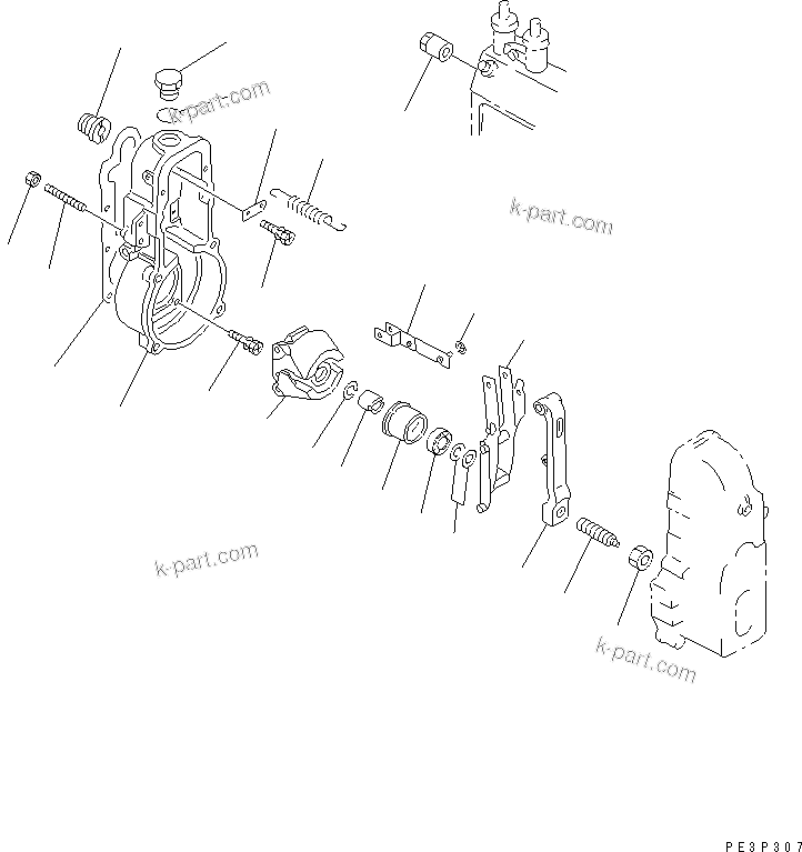 Komatsu parts book diagram for S6D95L-1MM-C S/N 106426-UP: FUEL INJECTION PUMP (GOVERNOR) (1/2) (INNER PARTS)