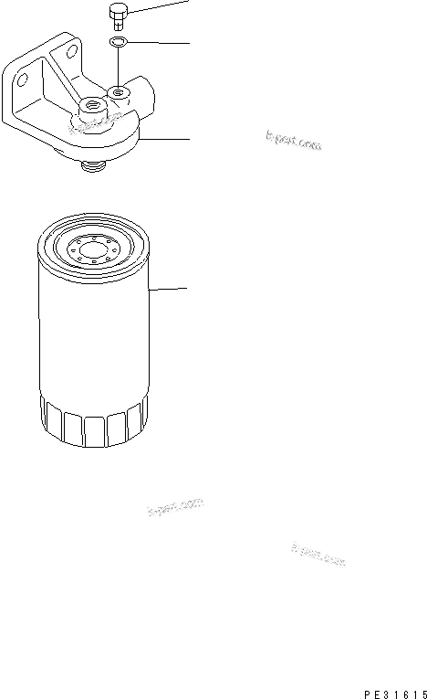 Komatsu parts book diagram for S6D95L-1MM-C S/N 106426-UP: PRE-FUEL FILTER