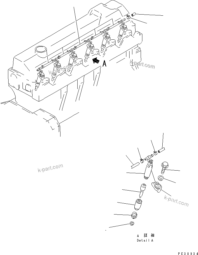 Komatsu parts book diagram for S6D95L-1MM-C S/N 106426-UP: INJECTION NOZZLE