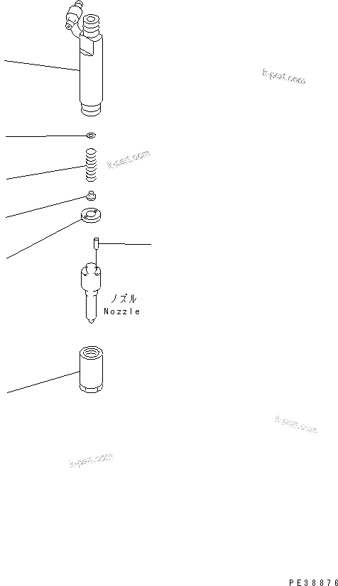 Komatsu parts book diagram for S6D95L-1MM-C S/N 106426-UP: NOZZLE HOLDER (INNER PARTS)