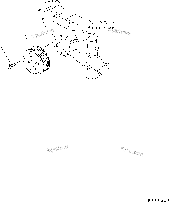 Komatsu parts book diagram for S6D95L-1MM-C S/N 106426-UP: WATER PUMP PULLEY
