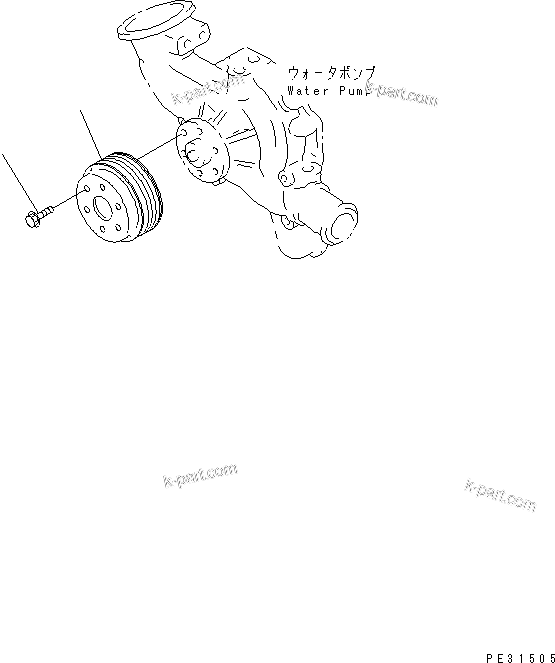 Komatsu parts book diagram for S6D95L-1MM-C S/N 106426-UP: WATER PUMP PULLEY (HARDENING PULLEY)