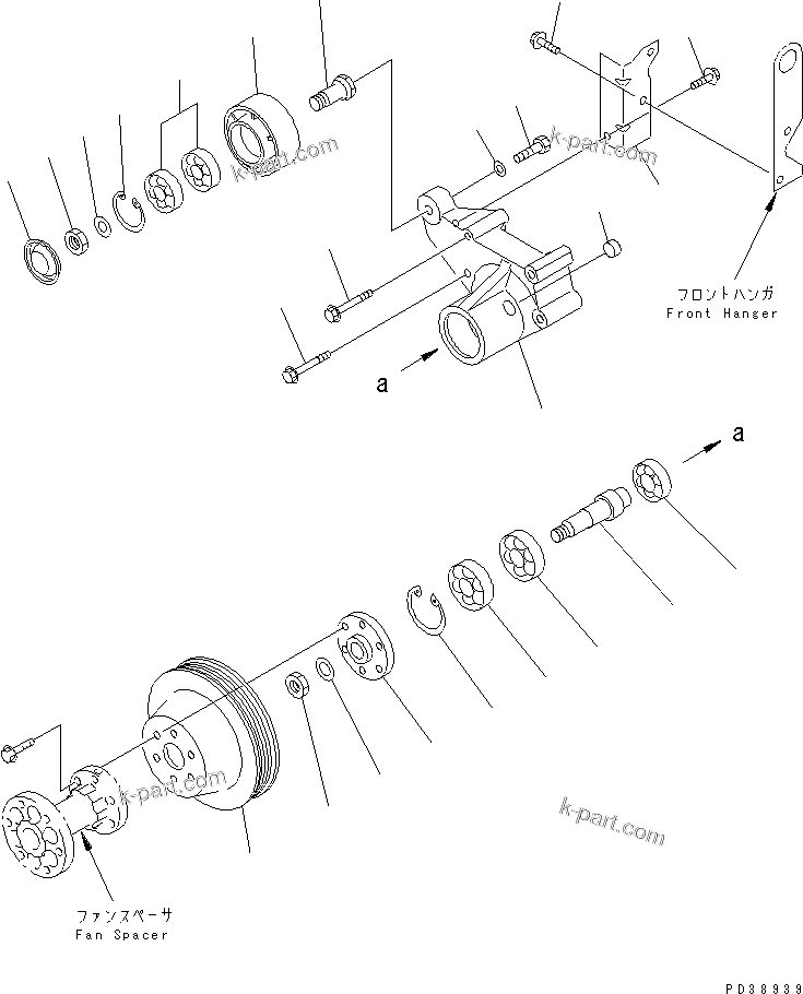 Komatsu parts book diagram for S6D95L-1MM-C S/N 106426-UP: FAN DRIVE