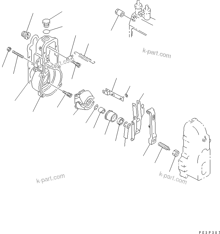 Komatsu parts book diagram for S6D95L-1KK-0 S/N 35360-UP: FUEL INJECTION PUMP (GOVERNOR) (1/2)(#60958-)