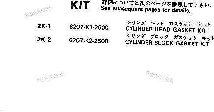 Komatsu parts book diagram for S6D95L-1KK-0 S/N 35360-UP: GASKET KIT