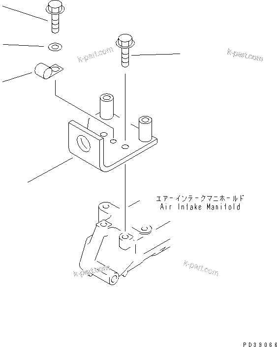 Komatsu parts book diagram for S6D95L-1NN S/N 106426-UP: FRONT HANGER