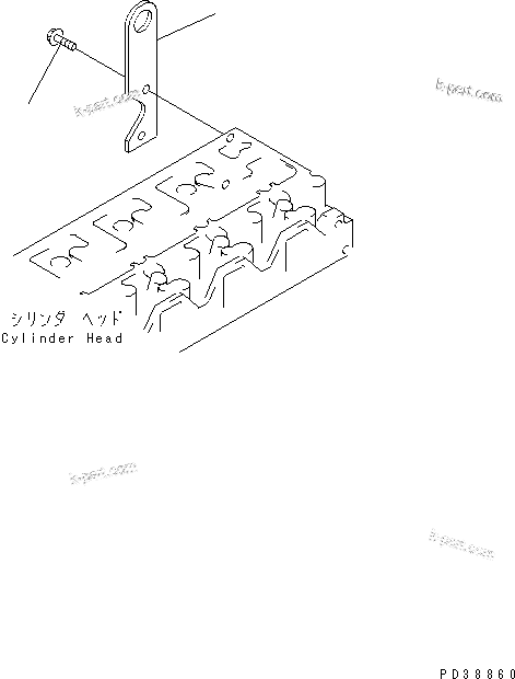 Komatsu parts book diagram for S6D95L-1NN S/N 106426-UP: REAR HANGER