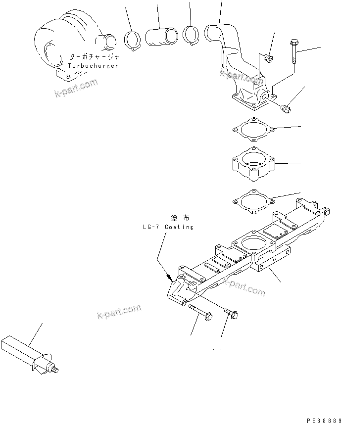 Komatsu parts book diagram for S6D95L-1NN S/N 106426-UP: AIR INTAKE