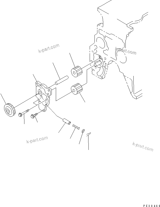 Komatsu parts book diagram for S6D95L-1NN S/N 106426-UP: OIL PUMP