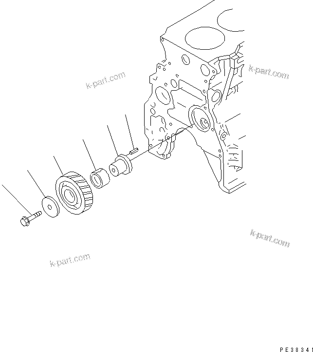 Komatsu parts book diagram for S6D95L-1NN S/N 106426-UP: IDLER GEAR
