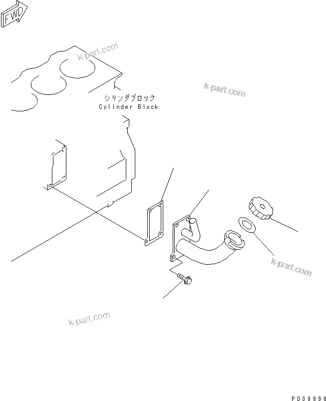 Komatsu parts book diagram for S6D95L-1NN S/N 106426-UP: OIL FILLER