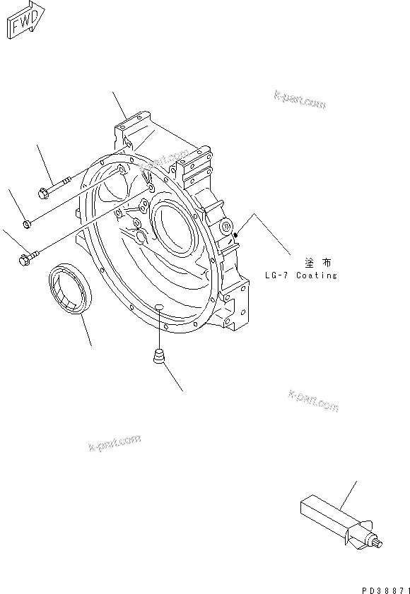 Komatsu parts book diagram for S6D95L-1NN S/N 106426-UP: FLYWHEEL HOUSING