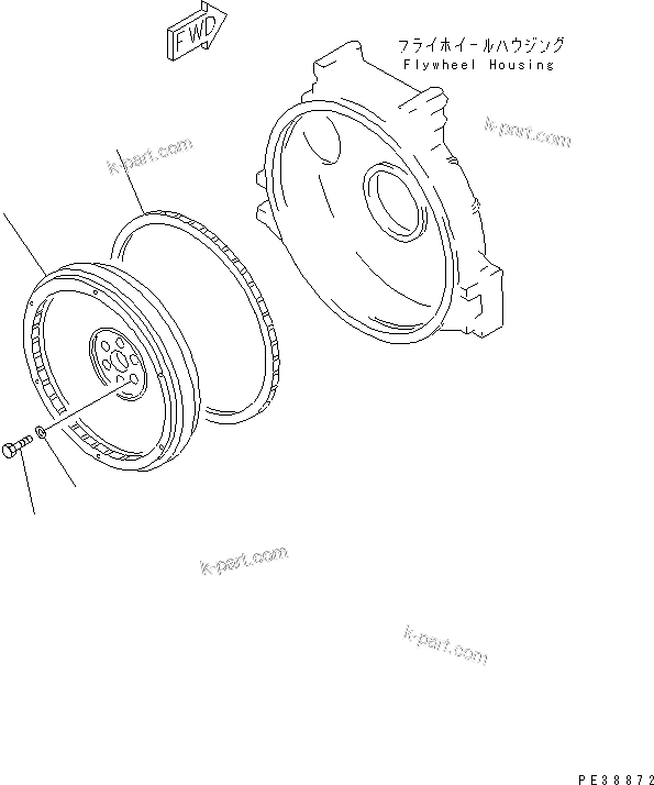 Komatsu parts book diagram for S6D95L-1NN S/N 106426-UP: FLYWHEEL