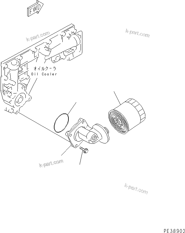 Komatsu parts book diagram for S6D95L-1NN S/N 106426-UP: OIL FILTER