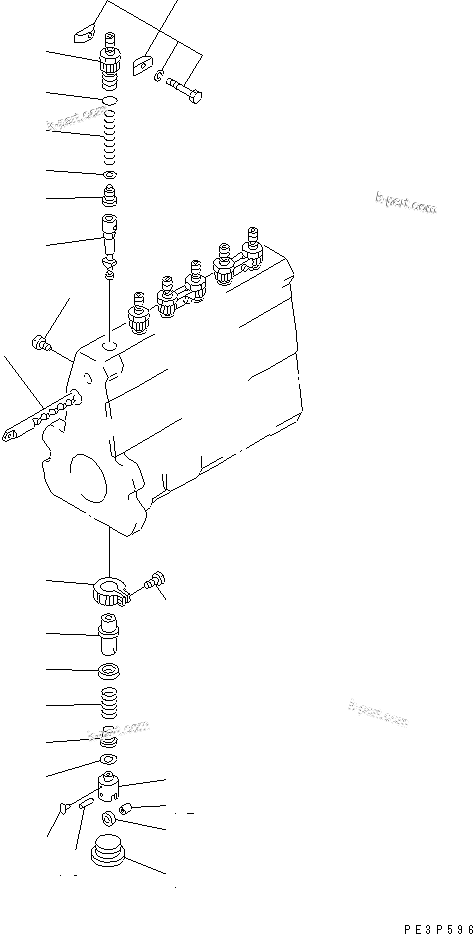 Komatsu parts book diagram for S6D95L-1NN S/N 106426-UP: FUEL INJECTION PUMP (PUMP) (2/2) (INNER PARTS)