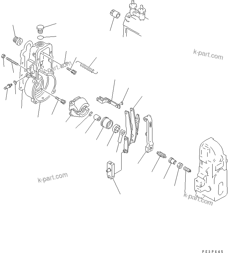 Komatsu parts book diagram for S6D95L-1NN S/N 106426-UP: FUEL INJECTION PUMP (GOVERNOR) (1/2) (INNER PARTS)