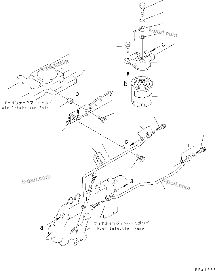 Komatsu parts book diagram for S6D95L-1NN S/N 106426-UP: FUEL FILTER