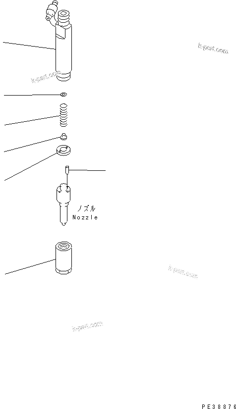 Komatsu parts book diagram for S6D95L-1NN S/N 106426-UP: NOZZLE HOLDER (INNER PARTS)