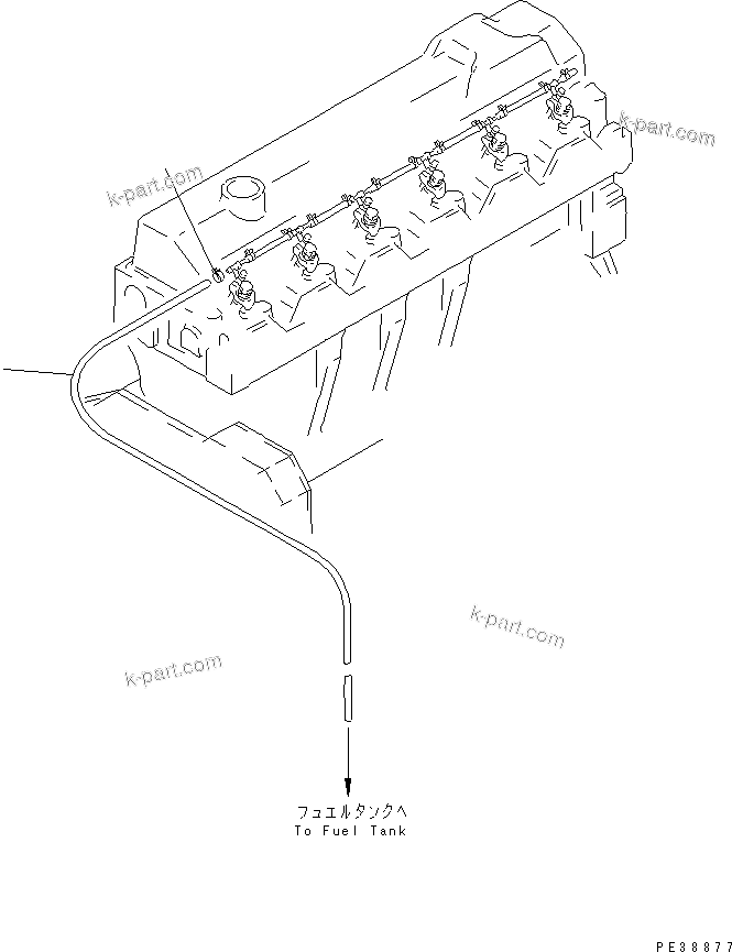 Komatsu parts book diagram for S6D95L-1NN S/N 106426-UP: FUEL RETURN