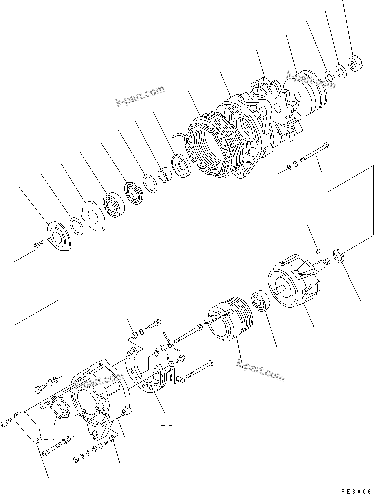Komatsu parts book diagram for S6D95L-1NN S/N 106426-UP: ALTERNATOR (35A) (INNER PARTS)