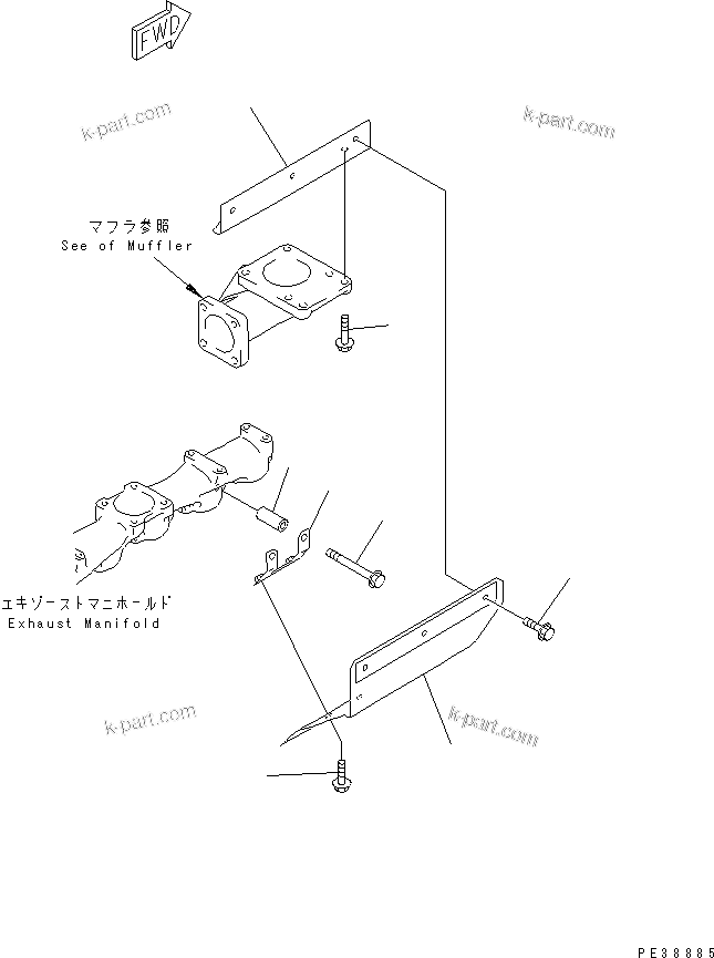 Komatsu parts book diagram for S6D95L-1NN S/N 106426-UP: SAFETY GUARD