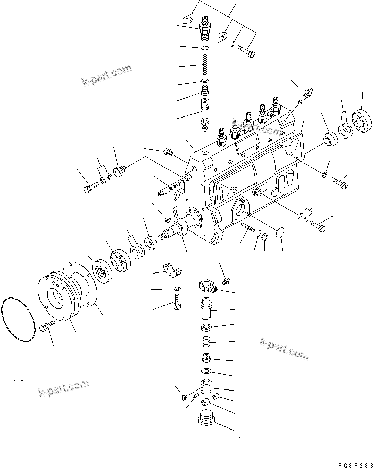 Komatsu parts book diagram for S6D95L-1F S/N 23413-UP: FUEL INJECTION PUMP (PUMP)