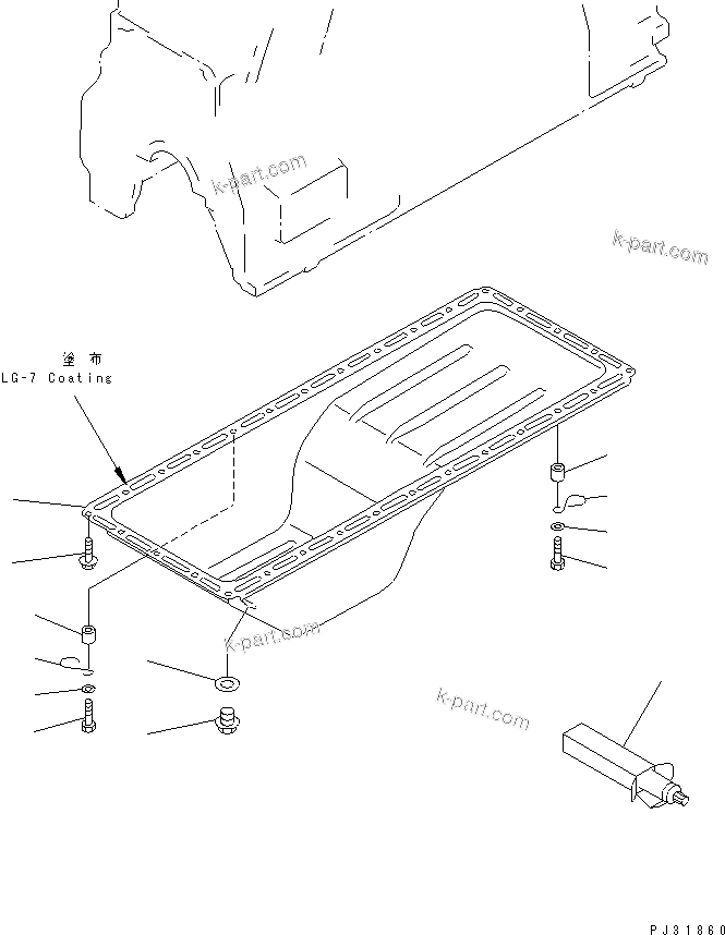 Komatsu parts book diagram for S6D95L-1Q S/N 27756-UP: OIL PAN