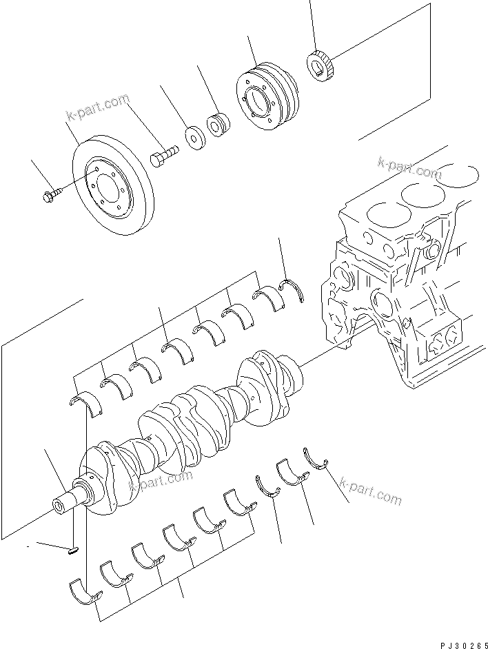 Komatsu parts book diagram for S6D95L-1Q S/N 27756-UP: CRANKSHAFT